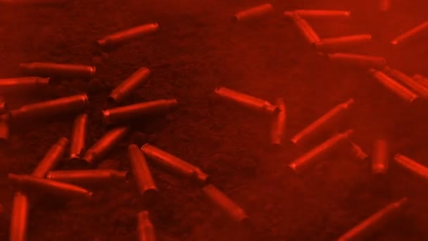 Förbrukade Ammunition Och Rök Röda Slagfältet — Stockvideo