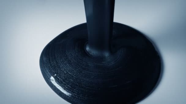 Metallic Black Paint Pouring Closeup — Stok Video