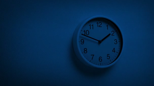 Reloj Paso Pared Entorno Genérico Por Noche — Vídeos de Stock