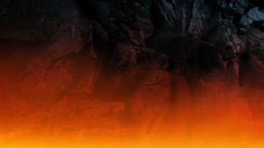 Lava By Rock Wall With Gas Swirling