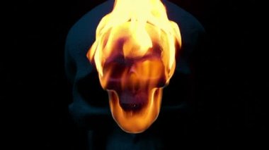 Voodoo Skulls Montage With Fire Burning