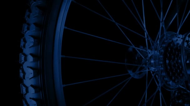 Passing Bicycle Tyre Dark — Video Stock