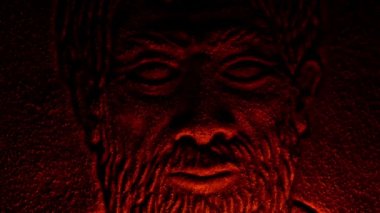 Scary Evil Man Face Lit Up Historic Figure