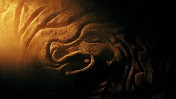 Dragão Pedra Arte Feixe Sol — Vídeo de Stock