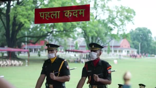 Indian military Academy IMA passing out parade 2021. — Stock Video