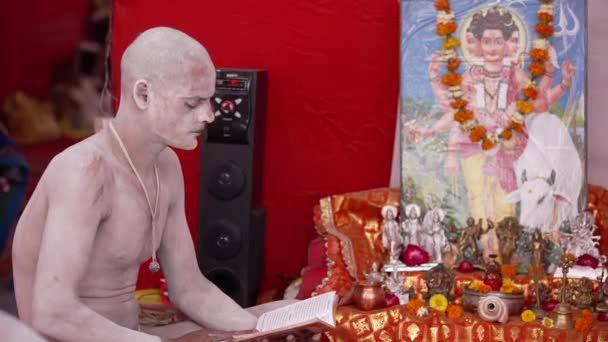 Santi indiani nel loro modo tradizionale di Yog Mudra — Video Stock