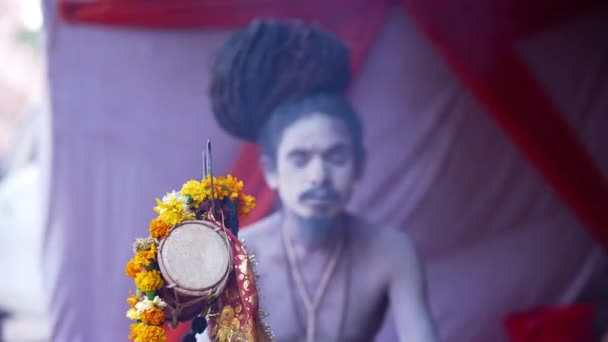 Santos indianos em sua maneira tradicional de Yog Mudra — Vídeo de Stock