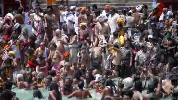A Dip of Spirituality and faith, Maha Kumbh 2021 — Stock Video