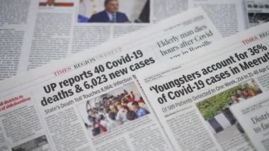 Hindistan 2021 'de Covid-19 veya Coronavirus aşı kampanyası gazete başlıkları