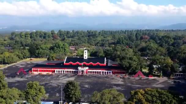 Aerial Hyperlapse Time Lapse, Drone View of Indian Military Academy — стокове відео