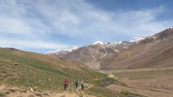 Гора Эверест Гималаи Непал Июня 2021 Года Индийские Альпинисты Направляются — стоковое видео
