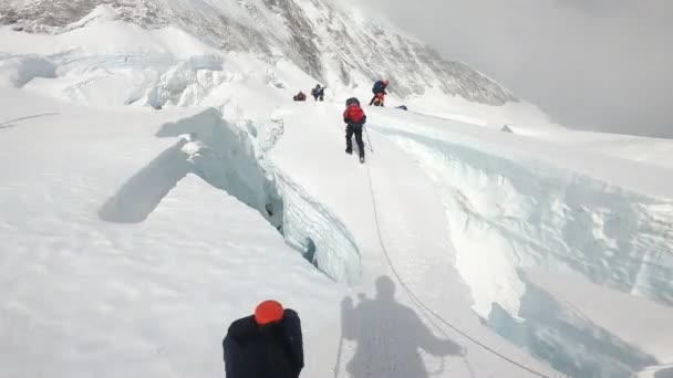 Everest Dağı Himalaya Nepal Haziran 2021 Hintli Tırmanışçılar Dünyanın Yüksek — Stok video