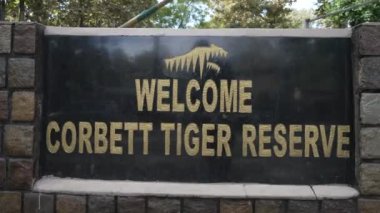 Dehradun, Uttarakhand India June 1 2022. Entrance gate of Jim Corbett national park. High-quality Apple Prores 59.97 FPS 4k footage.