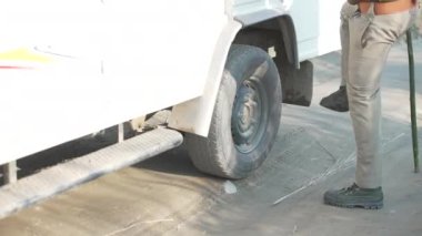 Forest officials sitting on jeep for patroling in Jim Corbett national park in India to protect animals from poachers. HQ Apple Prores 60 FPS 4k footage.