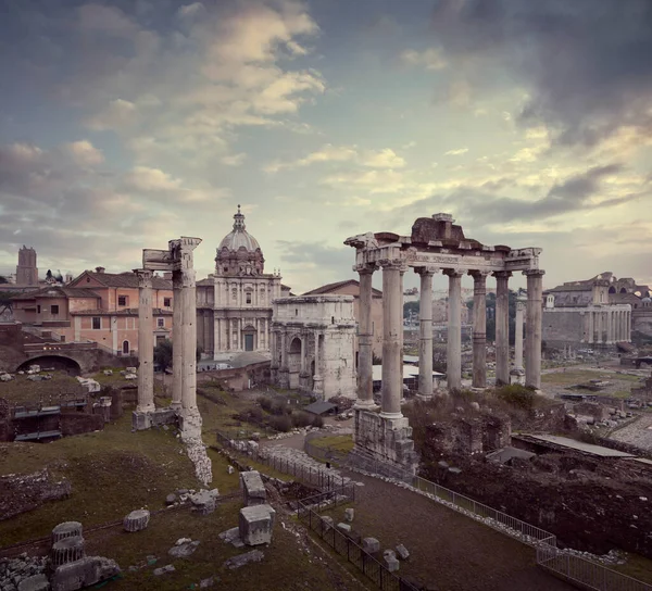 Forntida Ruiner Forum Romanum Rom Italien — Stockfoto