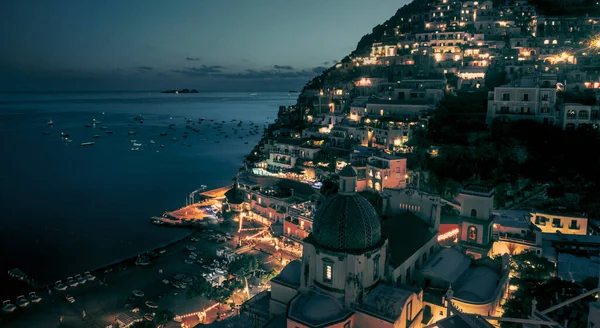 Amazing Panorama Positano Town Nigh Italy — Foto de Stock