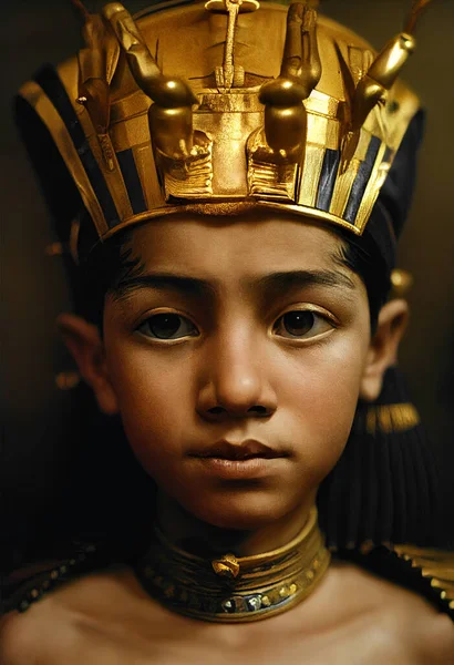 Портрет Юного Тутанхамона Фараона Стародавнього Егіпта Королівський Смокінг — стокове фото
