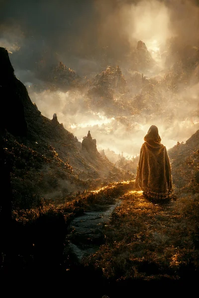 Begreppet Konst Illustration Hobbit Fantasy Världen — Stockfoto