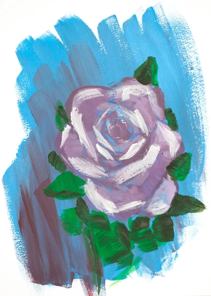 Malowanie Pięknych Kwiatów Równym Tle — Zdjęcie stockowe