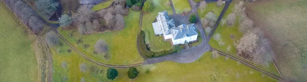 Luxury mansion house in the countryside aerial view Scotland — Stock Photo, Image
