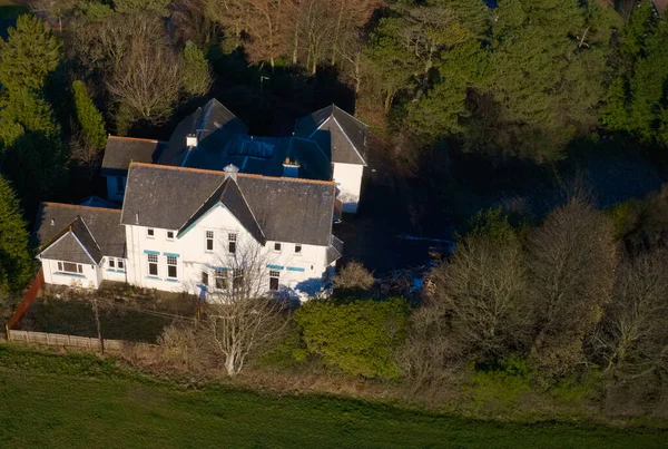 Casa mansión de lujo en el campo vista aérea Escocia — Foto de Stock