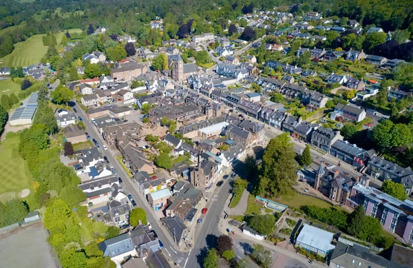 Aerial View Banchory Village Aberdeenshire — 图库照片