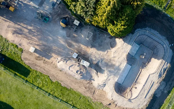 Skatepark Που Κατασκευάζεται Στο Banchory Προβολή Από Πάνω Από Ηνωμένο — Φωτογραφία Αρχείου