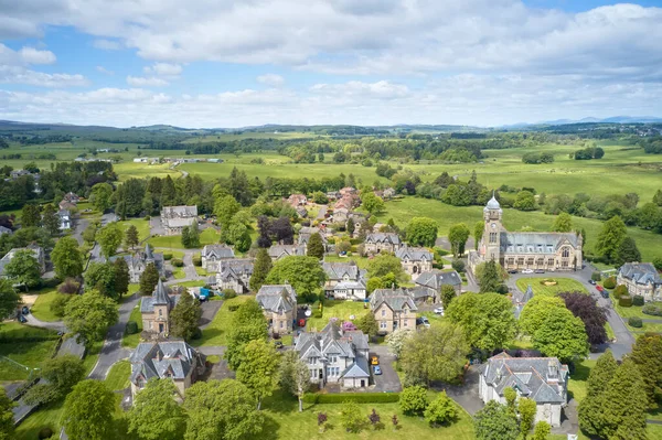 Luxury Countryside Rural Village Aerial View Quarriers Village Scotland — Stock Photo, Image