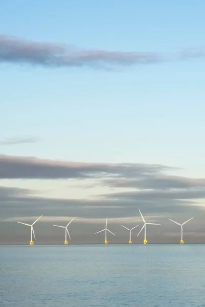 Wind Turbines in the North Sea near Aberdeen Uk