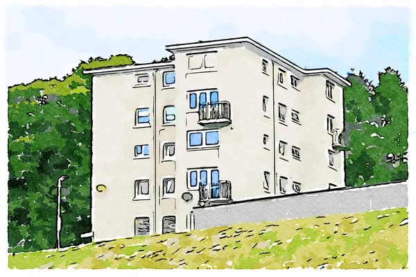 Council Flats Poor Housing Estate Many Social Welfare Issues Paisley — Photo