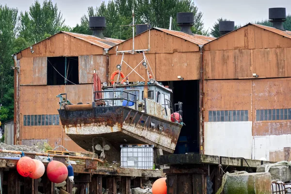 Boat Shipyard Repair Clynder Argyll Bute — Stockfoto