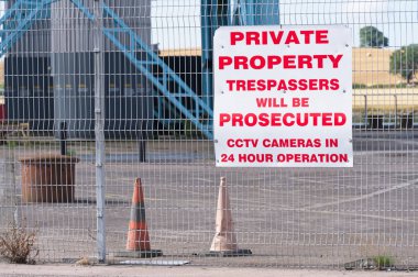 Private property trespassers will be prosecuted sign UK