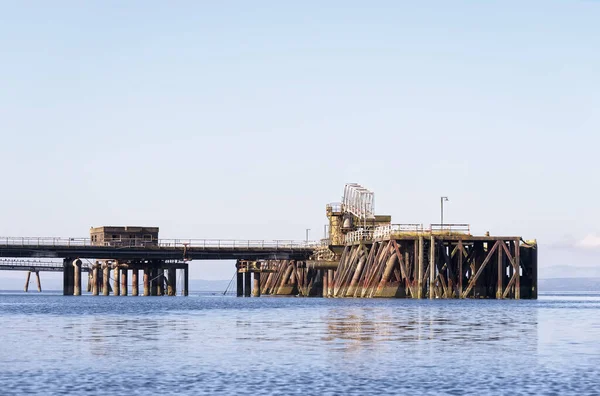 Old Derelict Wooden Jetty Pier Sea Inverkip Power Station — Fotografia de Stock