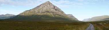 Buachaille Etive Mor during summer walking season early morning UK