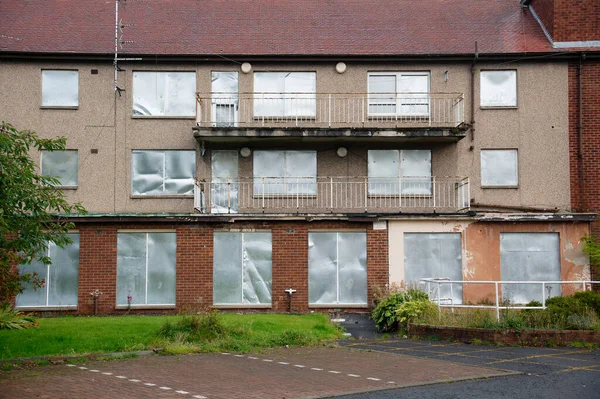 Derelict empty poor housing scheme in Govan Glasgow UK