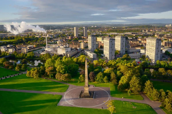 苏格兰格拉斯哥绿地Nelsons纪念碑的空中景观 — 图库照片