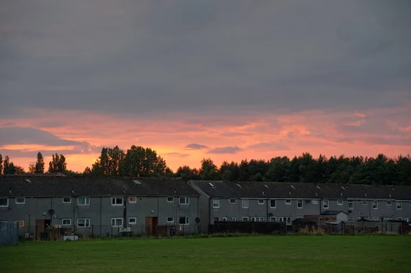 Poor council housing estate with many social welfare issues in Glasgow UK