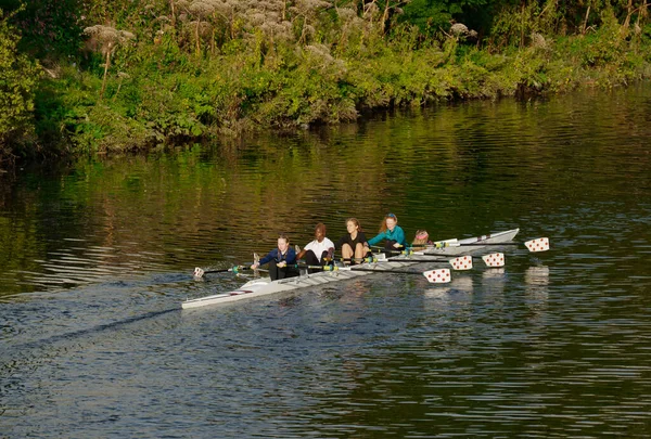 Учасники Клубу Boating Глазго Грін Каное Річці Клайд Велика Британія — стокове фото