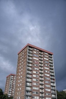 Linwood UK 'de sosyal yardım sorunları olan fakir konutlardaki konutlar