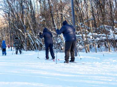 Active rest in winter. Cross-country skiing. Skiing. Exercise the muscles of the whole body. Fresh air. 