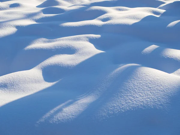 Beautiful Sunny Bright Snow Texture Shadows Sunny Day Winter — Stock Photo, Image