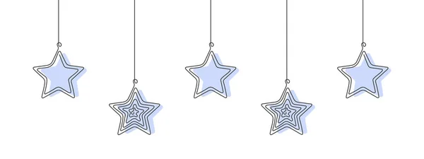 Tek çizgi halinde çizilmiş yıldız. Noel öğeleri. Noel teması. Vektör illüstrasyonu