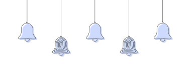 Tek sıra şeklinde ziller. Noel ya da Yeni Yıl Elementleri. Vektör illüstrasyonu