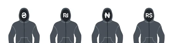 Iconen Van Geld Iconen Van Geld Hoodie Hood Pictogrammen Van — Stockvector