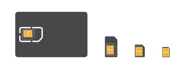 Sim Karten Sim Karten Symbole Für Mobiltelefone Arten Von Sim — Stockvektor