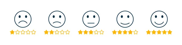 Five Star Satisfaction Satisfaction Survey Icons Customer Review Satisfaction Feedback — Vetor de Stock