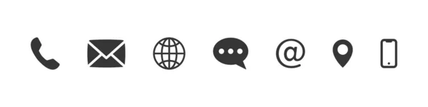 Set Von Kontaktsymbolen Website Setzt Icon Vektor Symbole Für Kontaktinformationen — Stockvektor