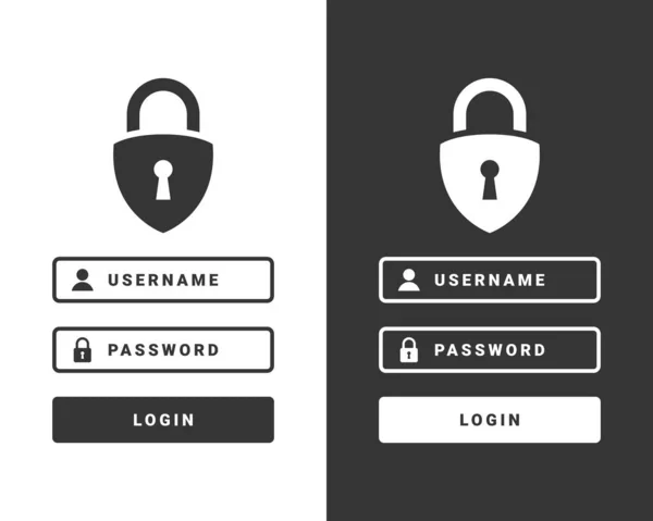 Formulaire Connexion Compte Demande Concepts Cybersécurité Protection Vie Privée Pour — Image vectorielle