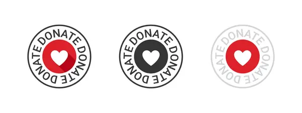 Bağış Simgeleri Kavramsal Bağış Rozetleri Sadaka Simgeleri Bağışlarla Ilgili Tabelalar — Stok Vektör