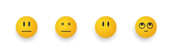 Sorriso Emoticon Conjunto Emoji Desenhos Animados Sinais Sorrisos Emocionais Ilustração — Vetor de Stock